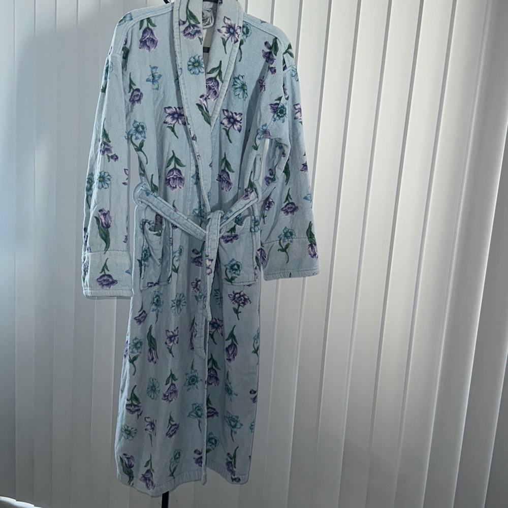 Floral Turkish terry cotton BathRobe - Picture 10 of 11